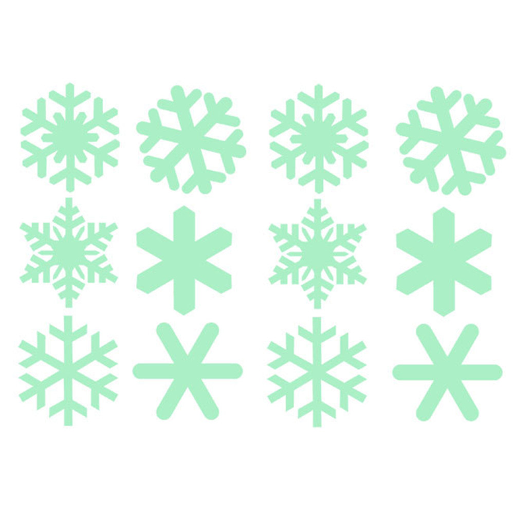 Snowflake Window Decal - 1세트 발광 눈송이 벽 스티커 크리스마스