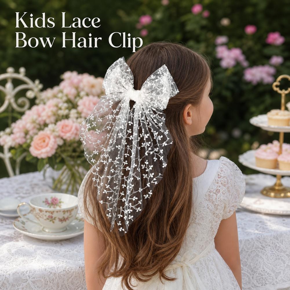 귀여운 레이스 리본 헤어 클립 귀여운 헤어핀 헤어드레스 - Ribbon Bow Gift 리뷰 및 가격